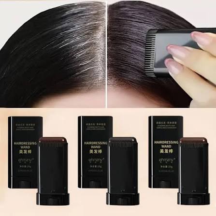 Hair Color Stick Instant Root Touch-Up - Portable Solution For Quick And Easy Gray Hair Coverage And Temporary Root Concealing - 20g - Black